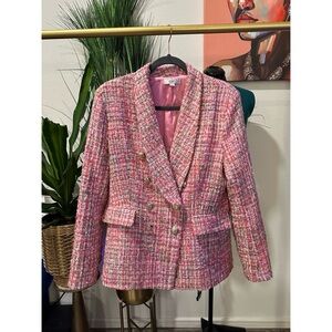 BarbieCore Tweed Double Breasted Blazer - Size Large